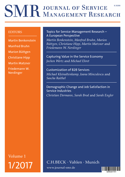 Cover of Volume: SMR - Journal of Service Management Research Volume 1 (2017), Edition 1