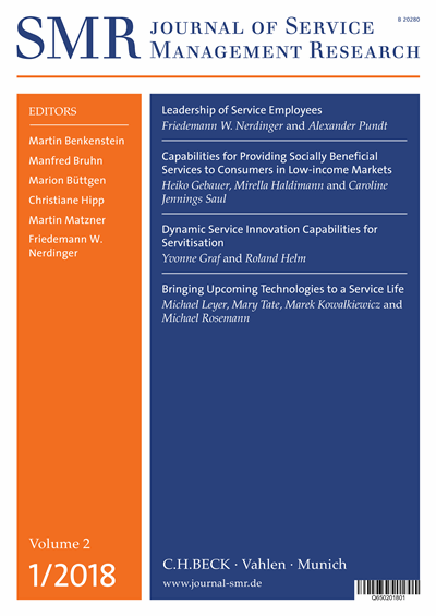 Cover of Volume: SMR - Journal of Service Management Research Volume 2 (2018), Edition 1