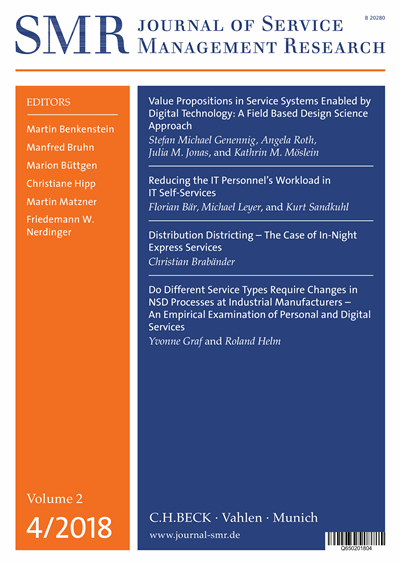 Cover of Volume: SMR - Journal of Service Management Research Volume 2 (2018), Edition 4