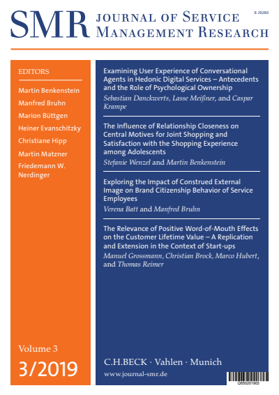 Cover of Volume: SMR - Journal of Service Management Research Volume 3 (2019), Edition 3