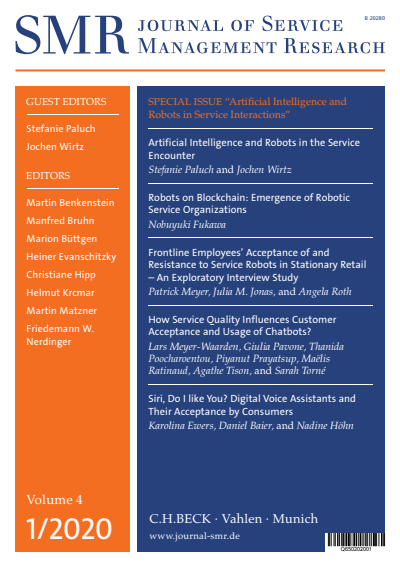 Cover of Volume: SMR - Journal of Service Management Research Volume 4 (2020), Edition 1