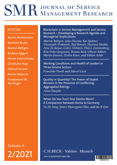 Cover of Volume: SMR - Journal of Service Management Research Volume 5 (2021), Edition 2