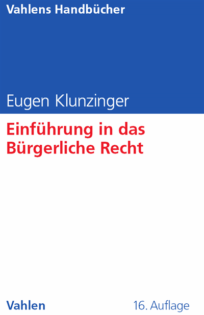 Cover of book: Einführung in das Bürgerliche Recht