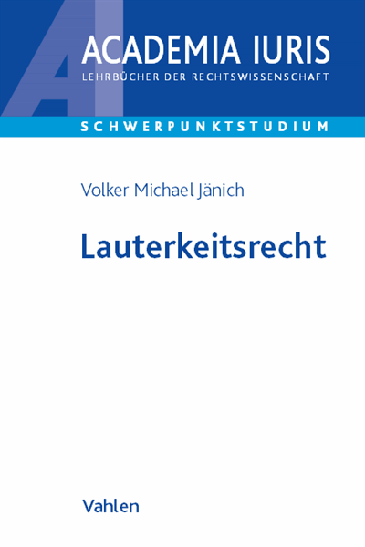 Cover of book: Lauterkeitsrecht