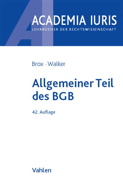 Cover des Buchs: Allgemeiner Teil des BGB