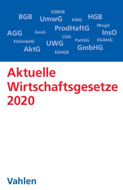 Cover des Buchs: Aktuelle Wirtschaftsgesetze 2020