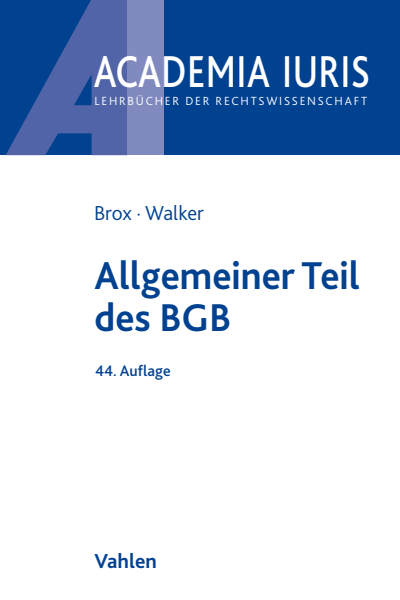 Cover des Buchs: Allgemeiner Teil des BGB
