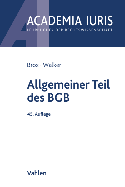 Cover des Buchs: Allgemeiner Teil des BGB