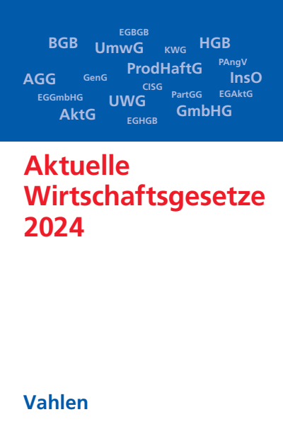 Cover of book: Aktuelle Wirtschaftsgesetze 2024