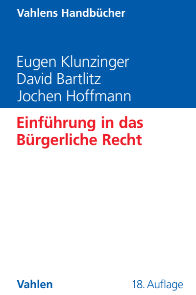 Cover of book: Einführung in das Bürgerliche Recht