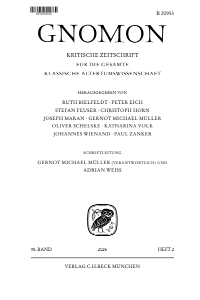 Cover der Ausgabe: Gnomon Jahrgang 98 (2026), Heft 2