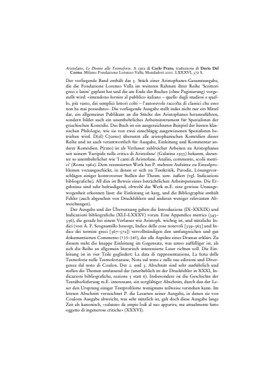 Cover der Ausgabe: Gnomon Jahrgang 77 (2005), Heft 1