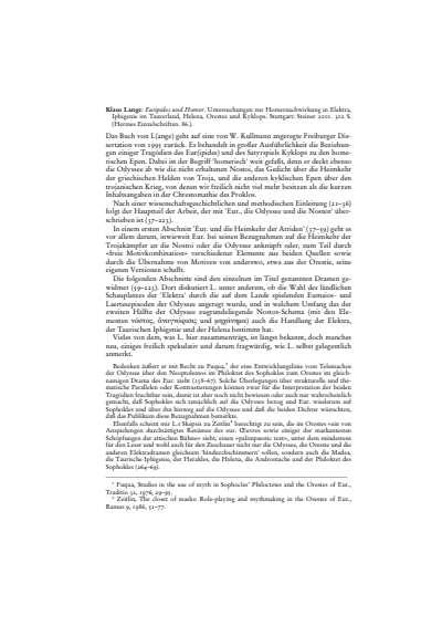 Cover der Ausgabe: Gnomon Jahrgang 77 (2005), Heft 2