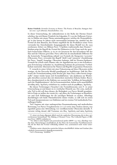 Cover der Ausgabe: Gnomon Jahrgang 83 (2011), Heft 1