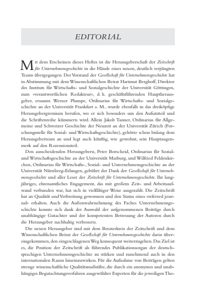 Cover der Ausgabe: Zeitschrift für Unternehmensgeschichte Jahrgang 49 (2004), Heft 1
