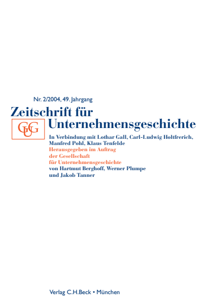 Cover der Ausgabe: Zeitschrift für Unternehmensgeschichte Jahrgang 49 (2004), Heft 2
