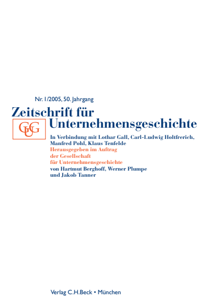 Cover der Ausgabe: Zeitschrift für Unternehmensgeschichte Jahrgang 50 (2005), Heft 1