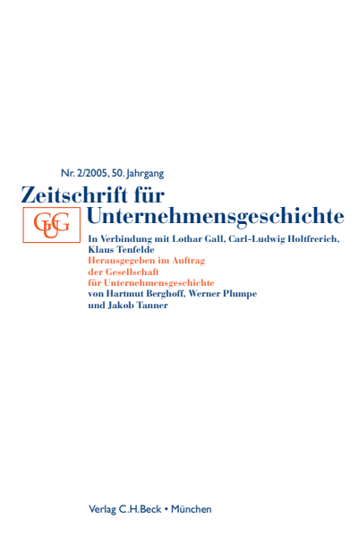 Cover der Ausgabe: Zeitschrift für Unternehmensgeschichte Jahrgang 50 (2005), Heft 2