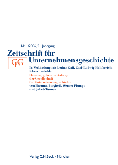 Cover der Ausgabe: Zeitschrift für Unternehmensgeschichte Jahrgang 51 (2006), Heft 1