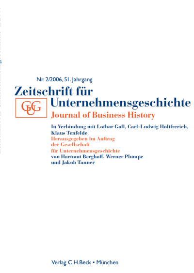 Cover der Ausgabe: Zeitschrift für Unternehmensgeschichte Jahrgang 51 (2006), Heft 2