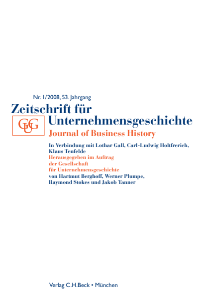 Cover der Ausgabe: Zeitschrift für Unternehmensgeschichte Jahrgang 53 (2008), Heft 1
