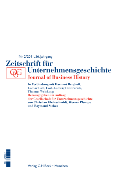 Cover der Ausgabe: Zeitschrift für Unternehmensgeschichte Jahrgang 56 (2011), Heft 2