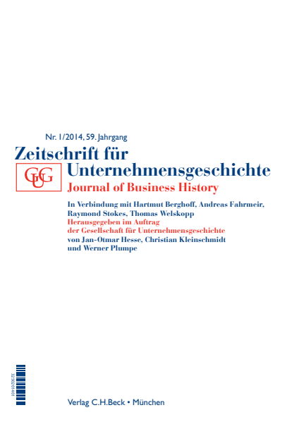 Cover of Volume: Zeitschrift für Unternehmensgeschichte Volume 59 (2014), Edition 1