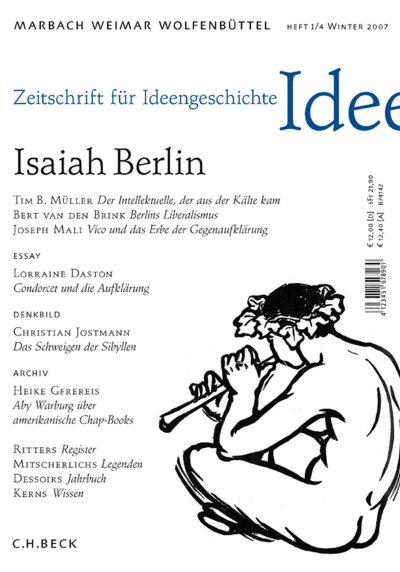 Cover der Ausgabe: Zeitschrift für Ideengeschichte Jahrgang 1 (2007), Heft 4