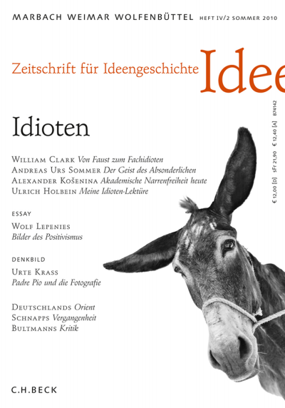 Cover der Ausgabe: Zeitschrift für Ideengeschichte Jahrgang 4 (2010), Heft 2