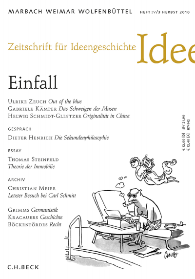 Cover der Ausgabe: Zeitschrift für Ideengeschichte Jahrgang 4 (2010), Heft 3