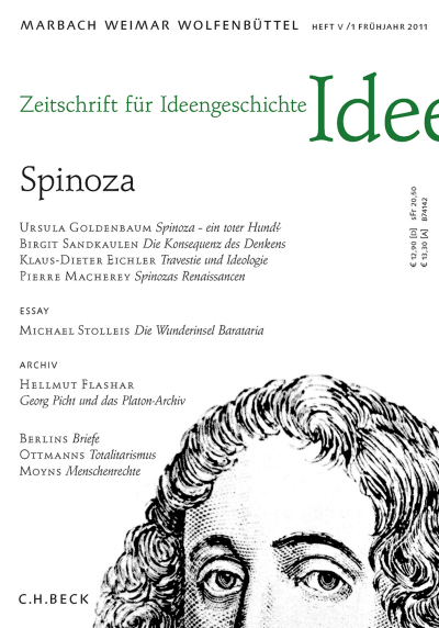 Cover der Ausgabe: Zeitschrift für Ideengeschichte Jahrgang 5 (2011), Heft 1