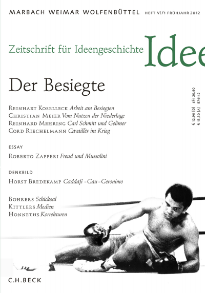 Cover der Ausgabe: Zeitschrift für Ideengeschichte Jahrgang 6 (2012), Heft 1