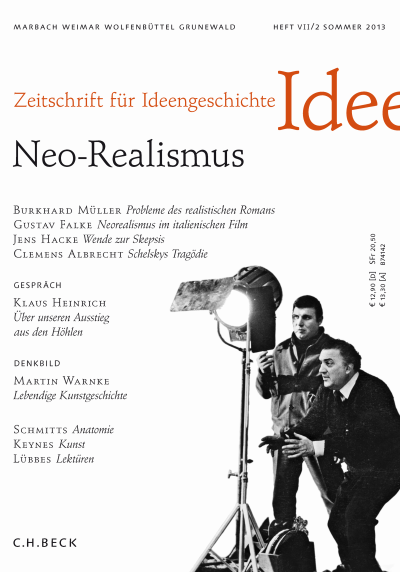 Cover der Ausgabe: Zeitschrift für Ideengeschichte Jahrgang 7 (2013), Heft 2