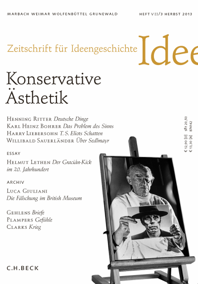 Cover der Ausgabe: Zeitschrift für Ideengeschichte Jahrgang 7 (2013), Heft 3