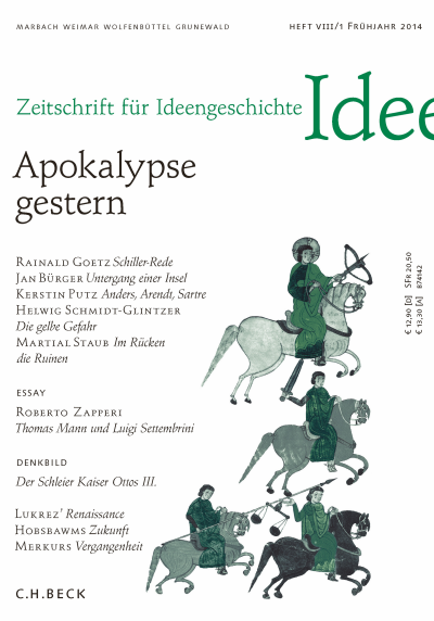 Cover der Ausgabe: Zeitschrift für Ideengeschichte Jahrgang 8 (2014), Heft 1