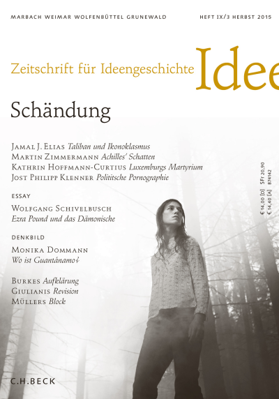 Cover der Ausgabe: Zeitschrift für Ideengeschichte Jahrgang 9 (2015), Heft 3