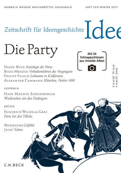Cover der Ausgabe: Zeitschrift für Ideengeschichte Jahrgang 9 (2015), Heft 4
