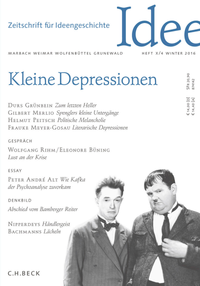 Cover der Ausgabe: Zeitschrift für Ideengeschichte Jahrgang 10 (2016), Heft 4