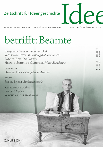 Cover der Ausgabe: Zeitschrift für Ideengeschichte Jahrgang 11 (2017), Heft 1