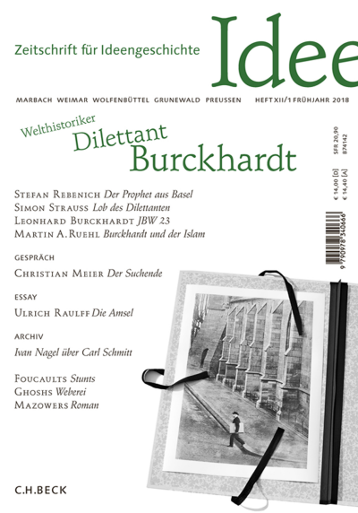 Cover der Ausgabe: Zeitschrift für Ideengeschichte Jahrgang 12 (2018), Heft 1
