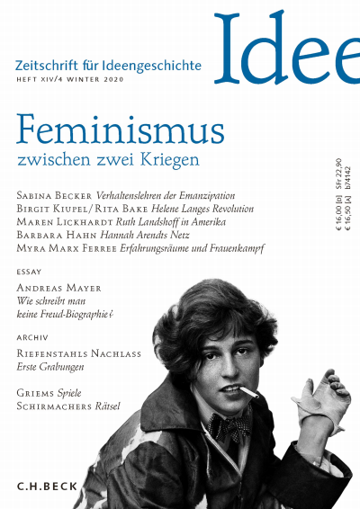 Cover der Ausgabe: Zeitschrift für Ideengeschichte Jahrgang 14 (2020), Heft 4