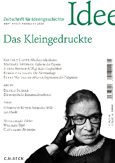 Cover der Ausgabe: Zeitschrift für Ideengeschichte Jahrgang 17 (2023), Heft 1