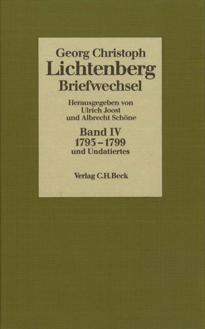 Cover of book: Lichtenberg Briefwechsel Bd. 4: 1793-1799