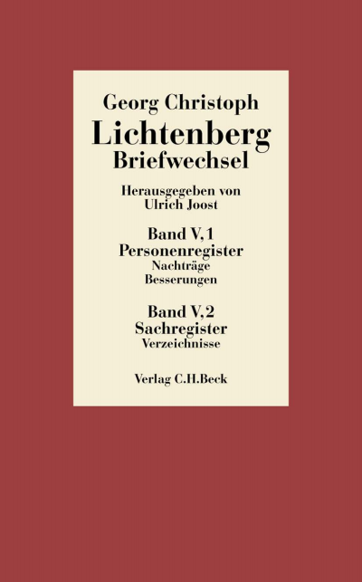 Cover of book: Lichtenberg Briefwechsel Bd. 5: Register