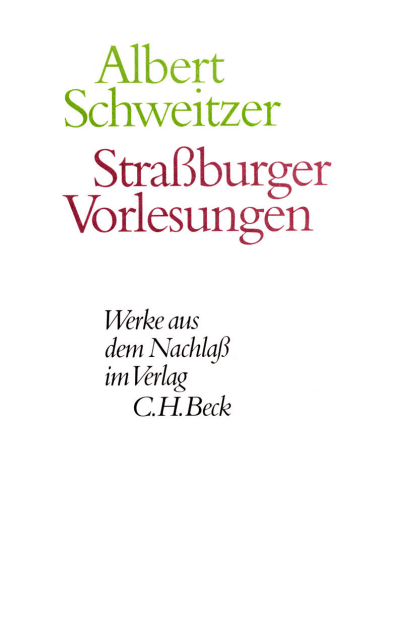 Cover of book: Straßburger Vorlesungen