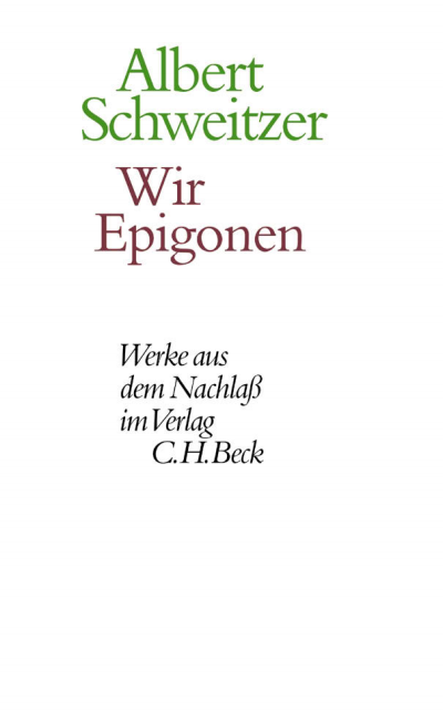 Cover of book: Wir Epigonen
