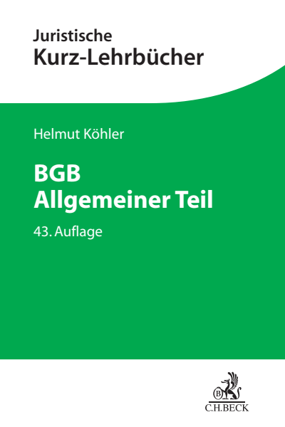 Cover of book: BGB Allgemeiner Teil