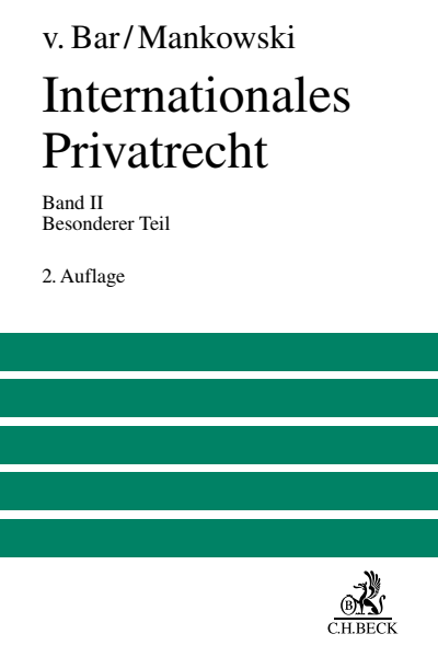 Cover of book: Internationales Privatrecht Bd. II: Besonderer Teil