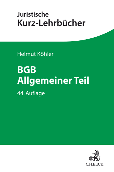 Cover of book: BGB Allgemeiner Teil