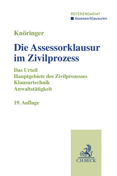 Cover of book: Die Assessorklausur im Zivilprozess